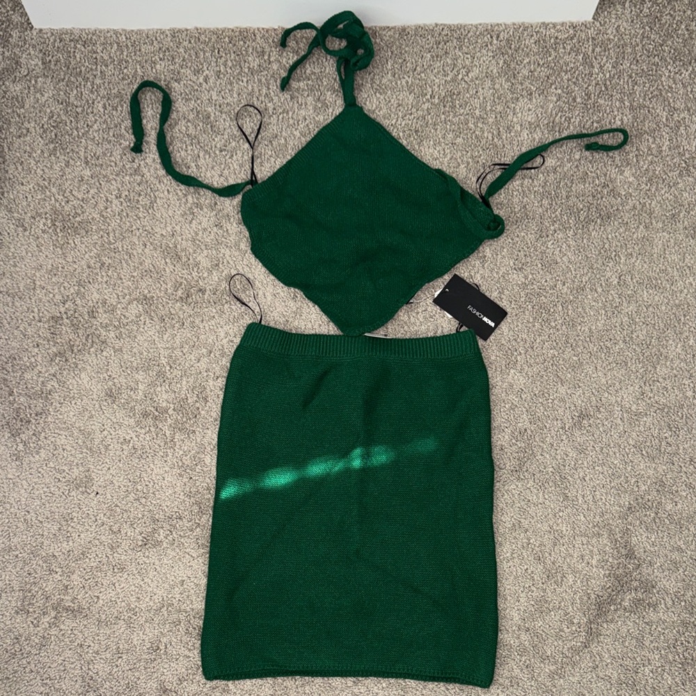 Fashion Nova Emerald Sweater skirt Set
